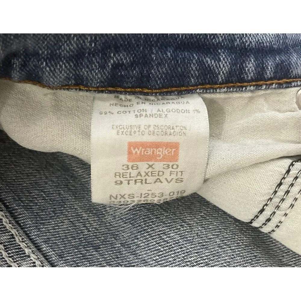 Wrangler✨ 36x30 Relaxed Fit Blue Jeans Heavy Denim Quality Old School Vintage‎